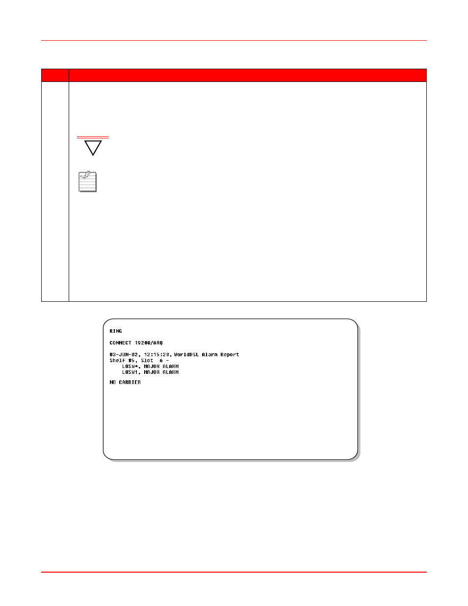 Figure 3-8. losw* and losw1 alarm reporting screen | ADC EMU-830 User Manual | Page 47 / 74