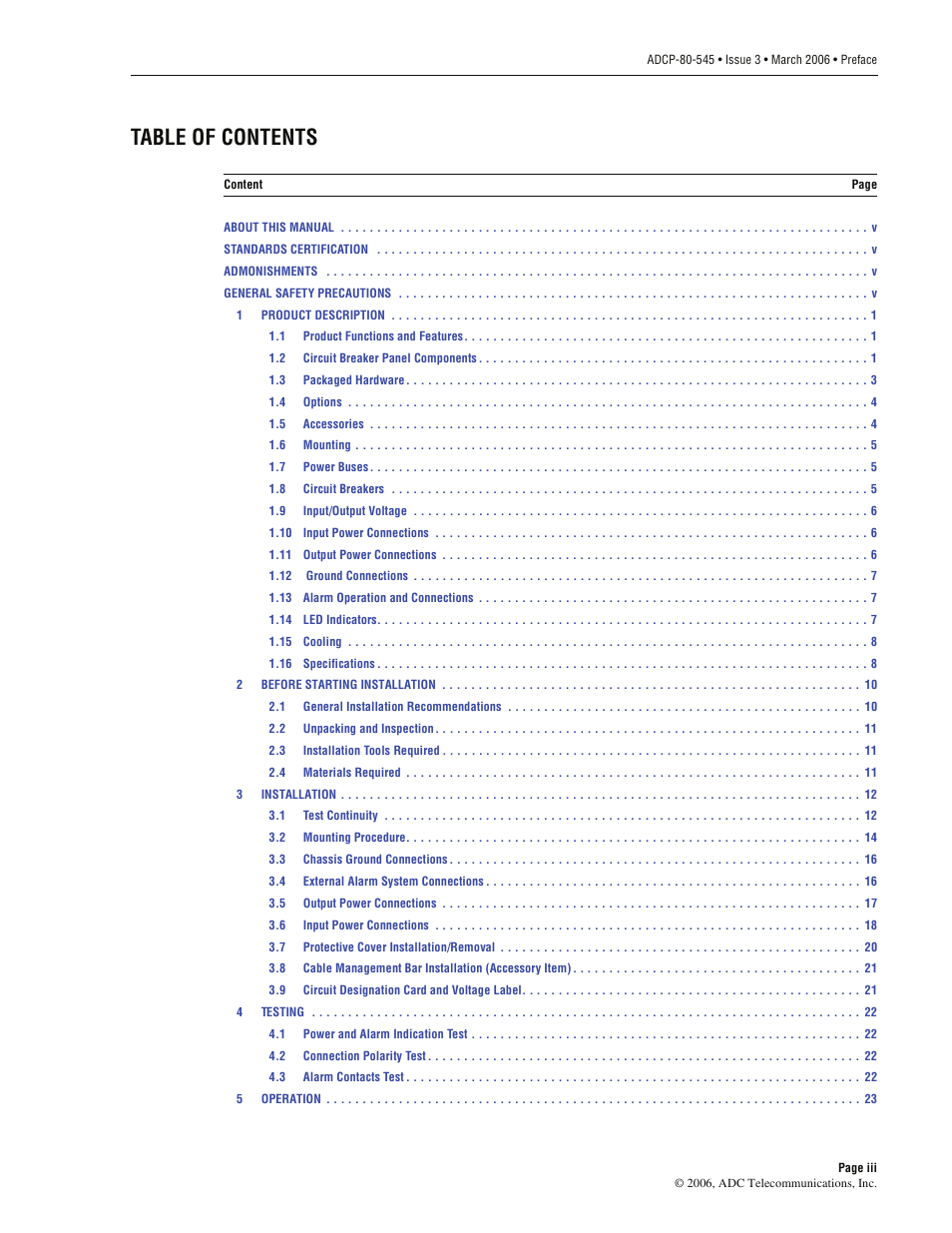 ADC PowerWorx Power Distribution Products User Manual | Page 3 / 36