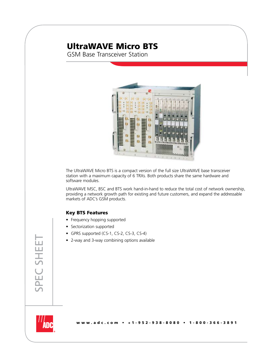 ADC UltraWave Micro BTS User Manual | 4 pages