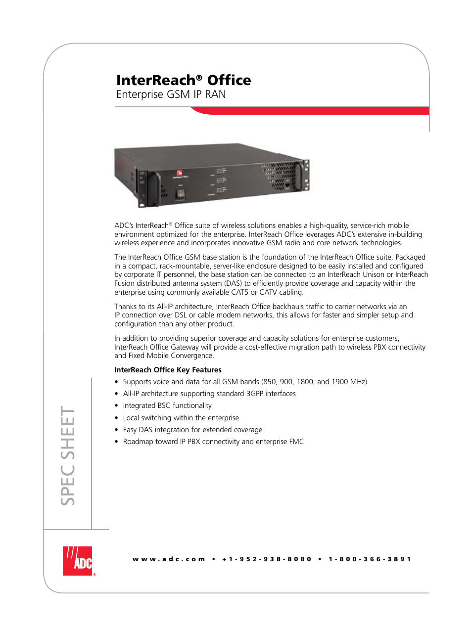 ADC InterReach Office 105880AE User Manual | 2 pages