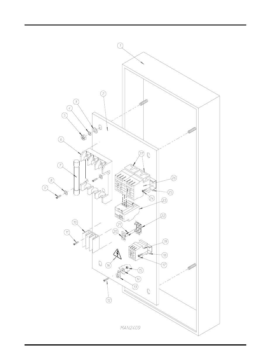 Left hand electrical control panel assembly, For models mfd. with fuse protection only , 37 | ADC AD-310 User Manual | Page 38 / 108