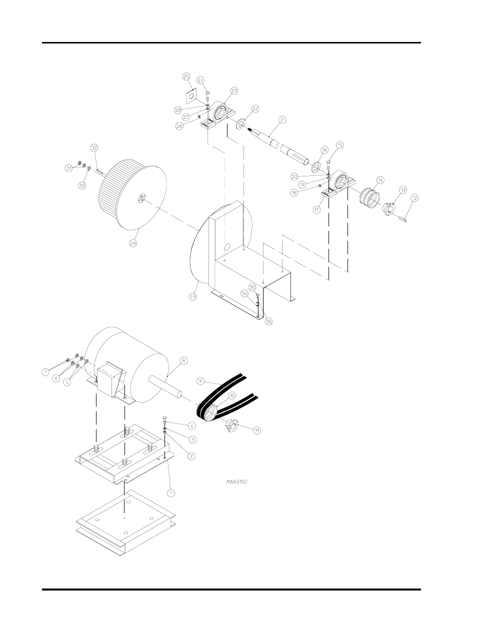 Fan motor assembly, For gas models only , 61 | ADC AD-310 User Manual | Page 62 / 108