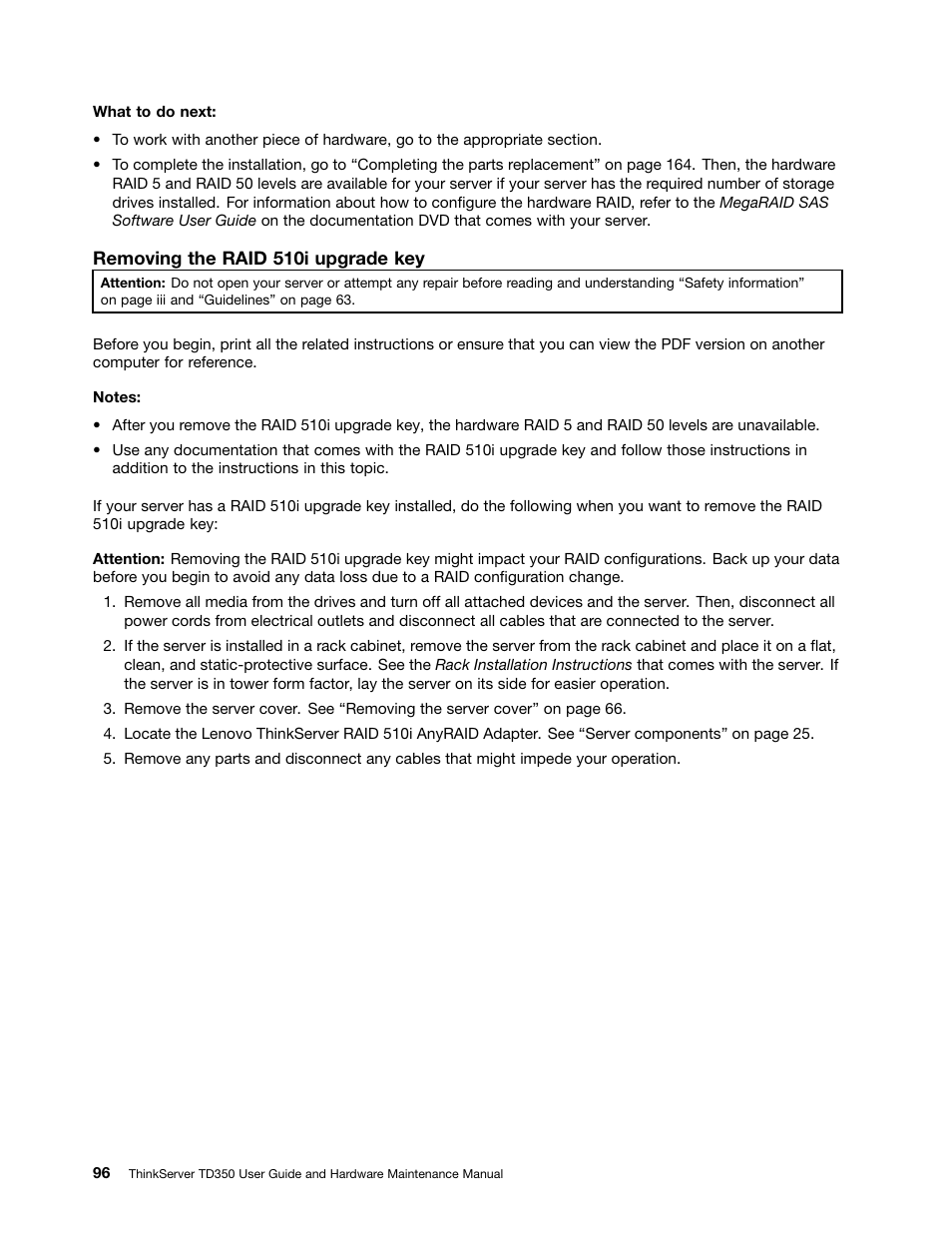 Lenovo ThinkServer TD350 User Manual | Page 110 / 204