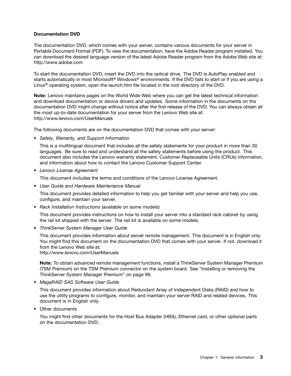 Lenovo ThinkServer TD350 User Manual | Page 17 / 204
