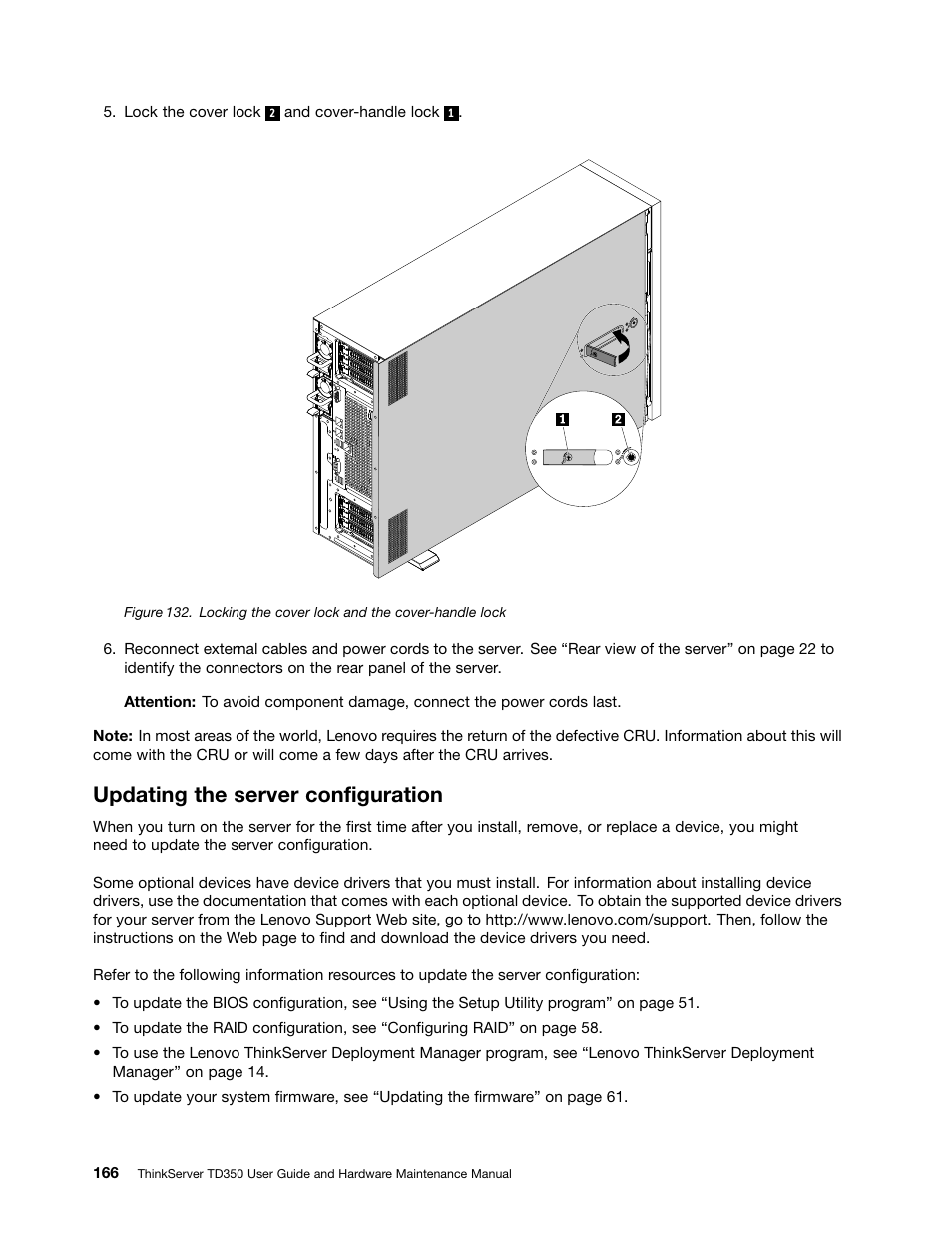 Updating the server configuration | Lenovo ThinkServer TD350 User Manual | Page 180 / 204
