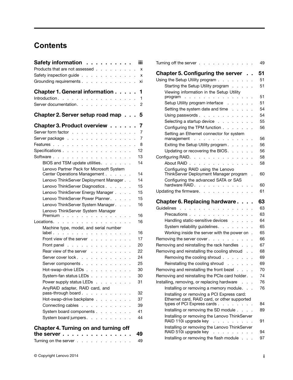 Lenovo ThinkServer TD350 User Manual | Page 3 / 204
