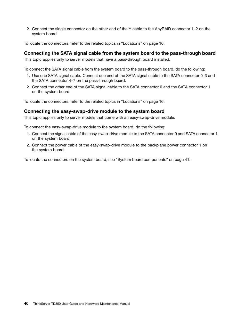 Lenovo ThinkServer TD350 User Manual | Page 54 / 204