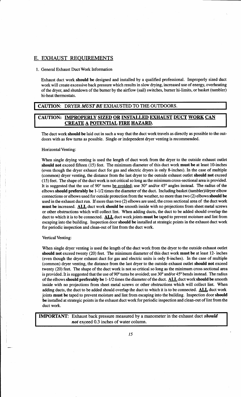 E. exhaust requirements | ADC AD-78 User Manual | Page 19 / 75