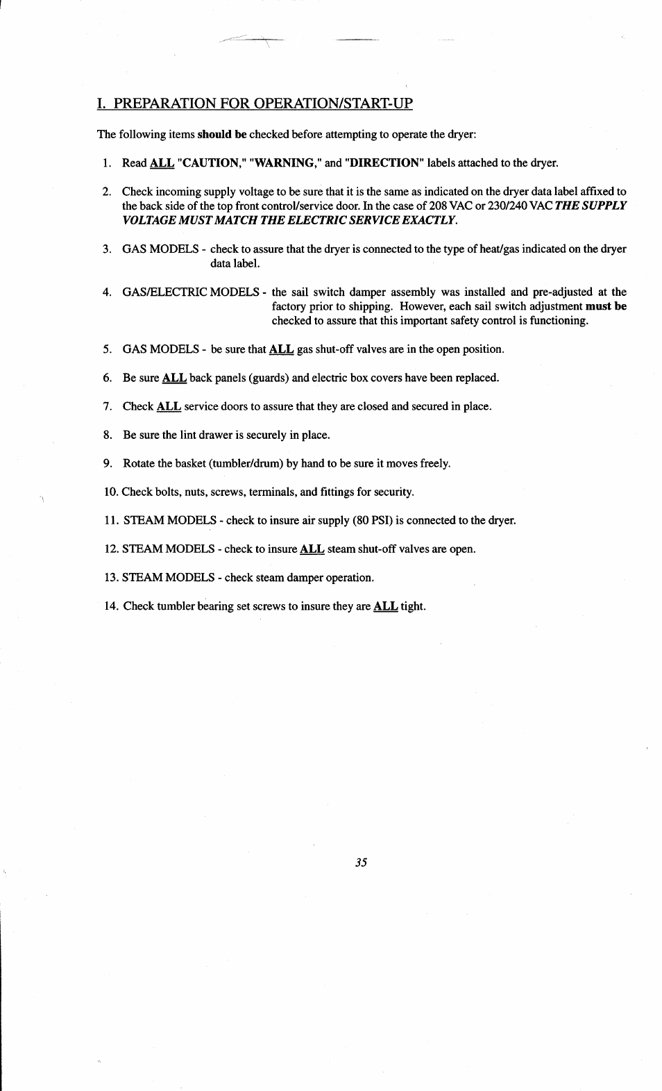 I. preparation for operation/start-up | ADC AD-78 User Manual | Page 39 / 75