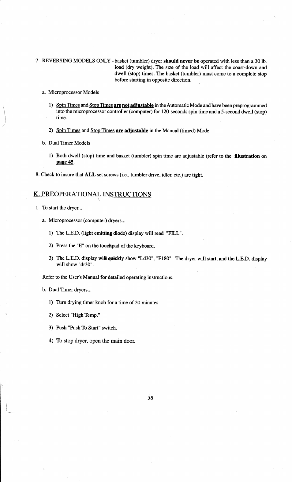 K. preoperational instructions | ADC AD-78 User Manual | Page 42 / 75