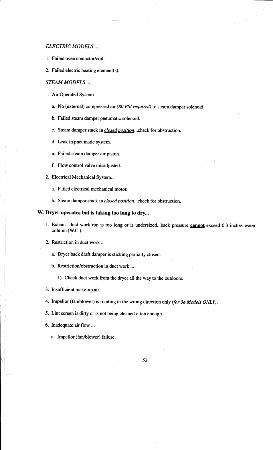 W. dryer operates but is taking too iong to dry | ADC AD-78 User Manual | Page 58 / 75