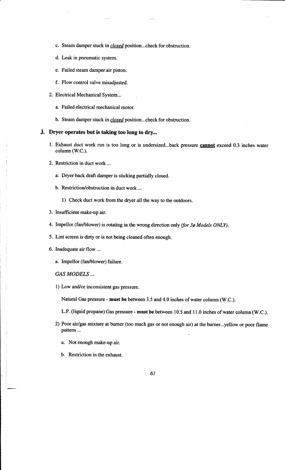 J. dryer operates but is taking too long to dry | ADC AD-78 User Manual | Page 66 / 75