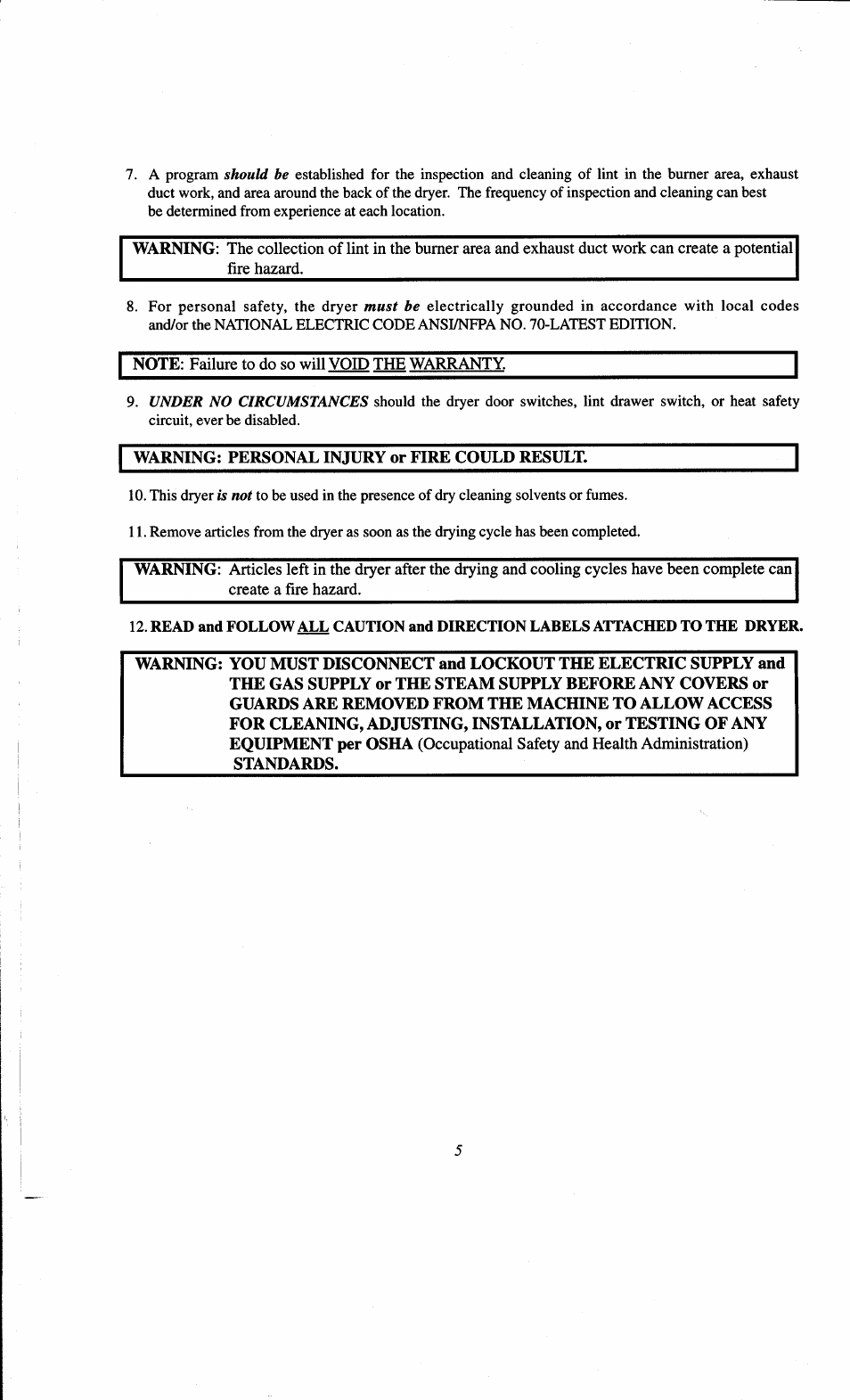 I warning; personal injury or fire could result | ADC AD-78 User Manual | Page 9 / 75