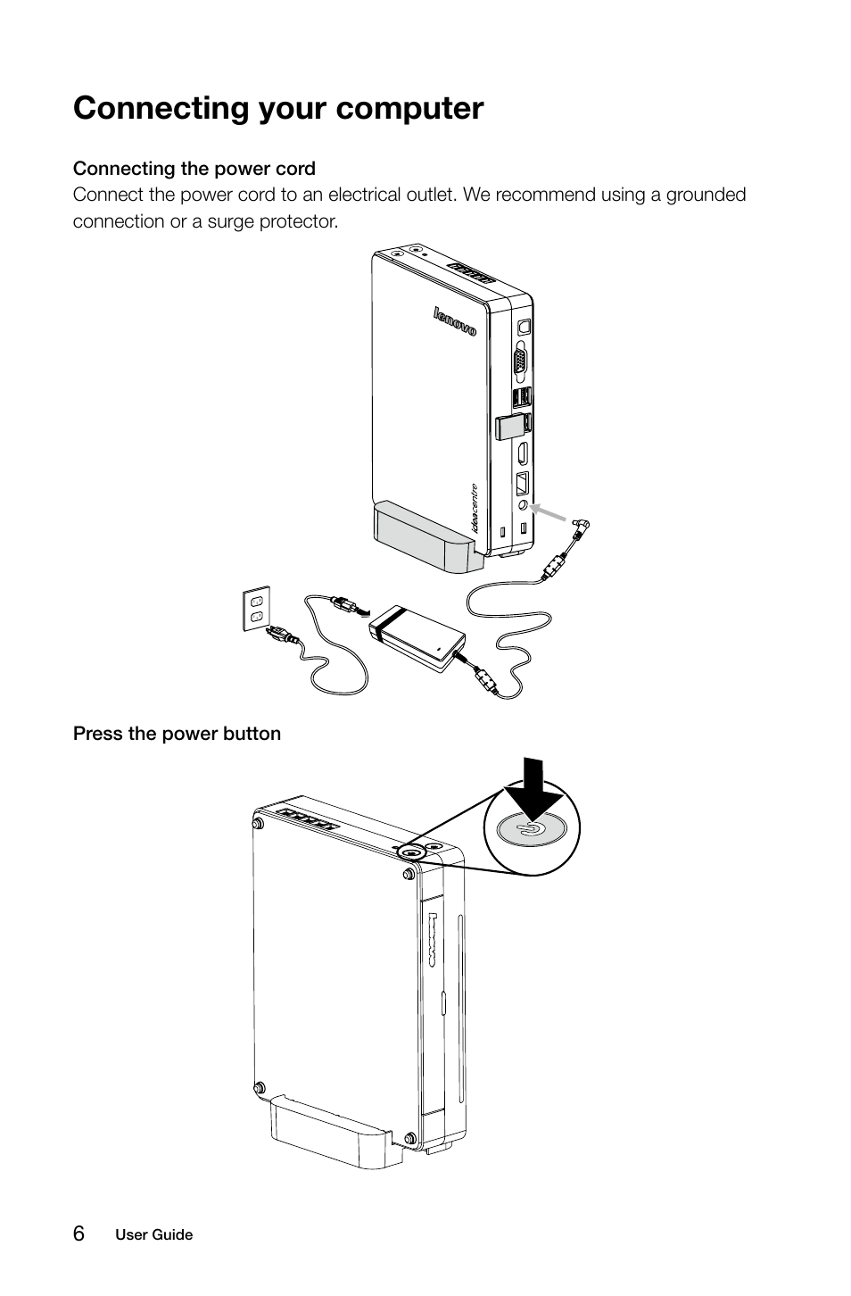 Connecting your computer | Lenovo IdeaCentre Q190 Desktop User Manual | Page 11 / 37