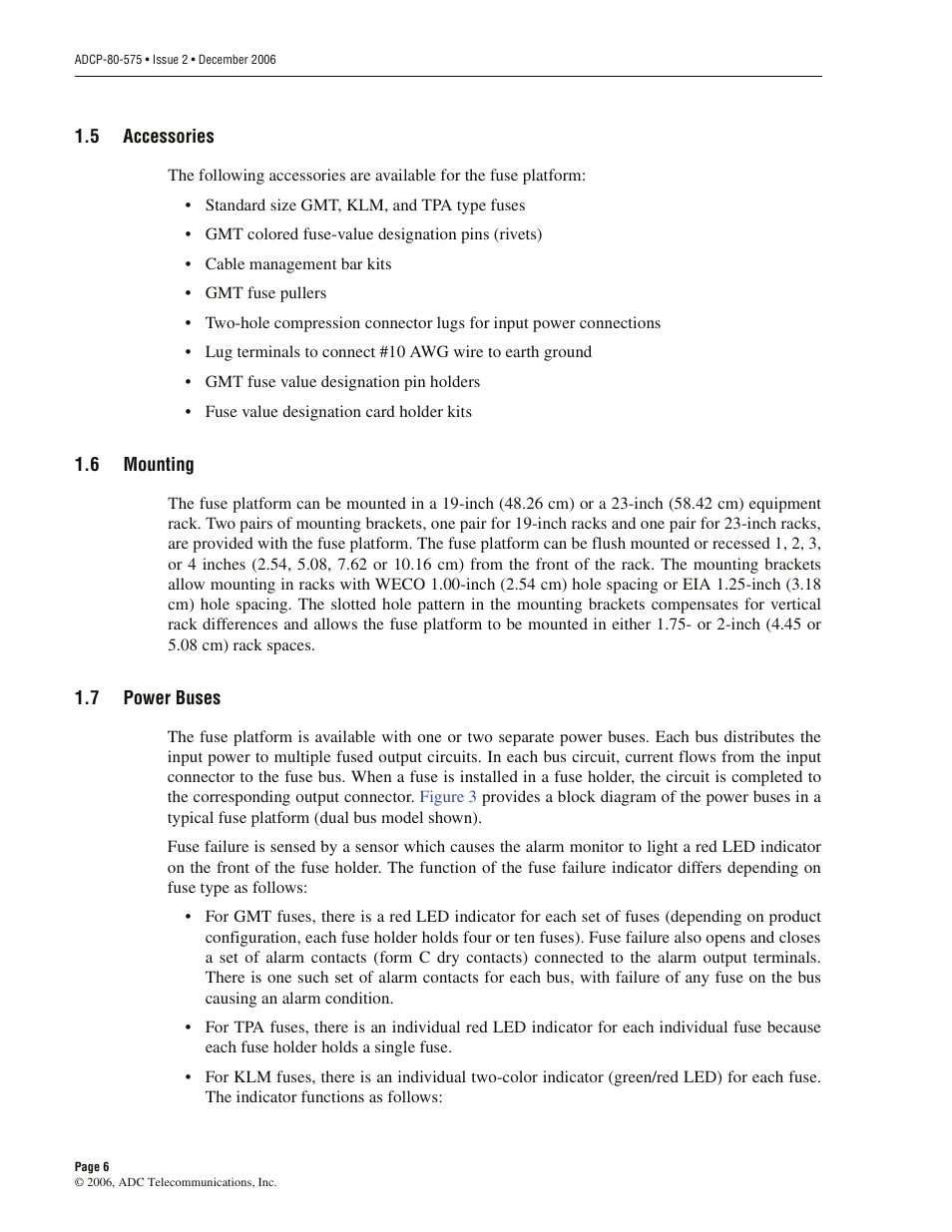 5 accessories, 6 mounting, 7 power buses | Accessories, Mounting, Power buses | ADC PowerWorx Power Distribution User Manual | Page 12 / 40