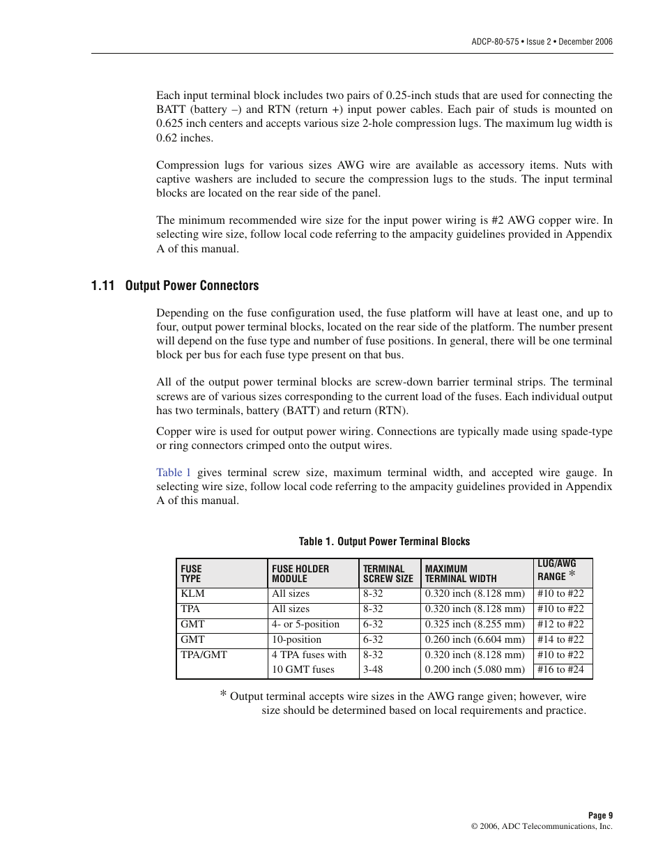 11 output power connectors | ADC PowerWorx Power Distribution User Manual | Page 15 / 40