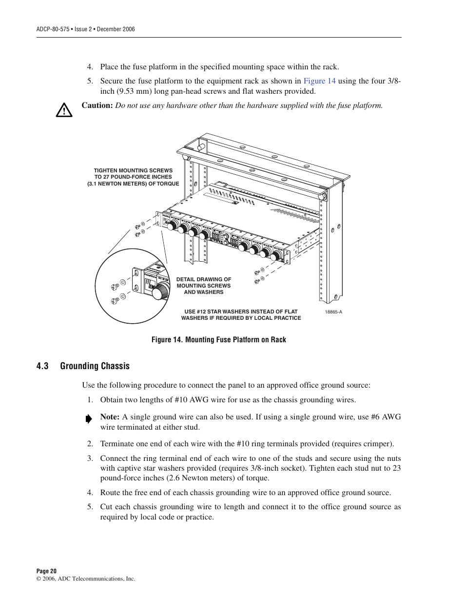 3 grounding chassis, Grounding chassis | ADC PowerWorx Power Distribution User Manual | Page 26 / 40