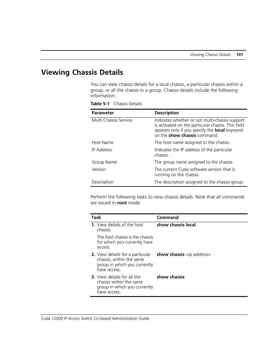 Viewing chassis details, Viewing chassis details” on | ADC CUDA 3 User Manual | Page 103 / 620