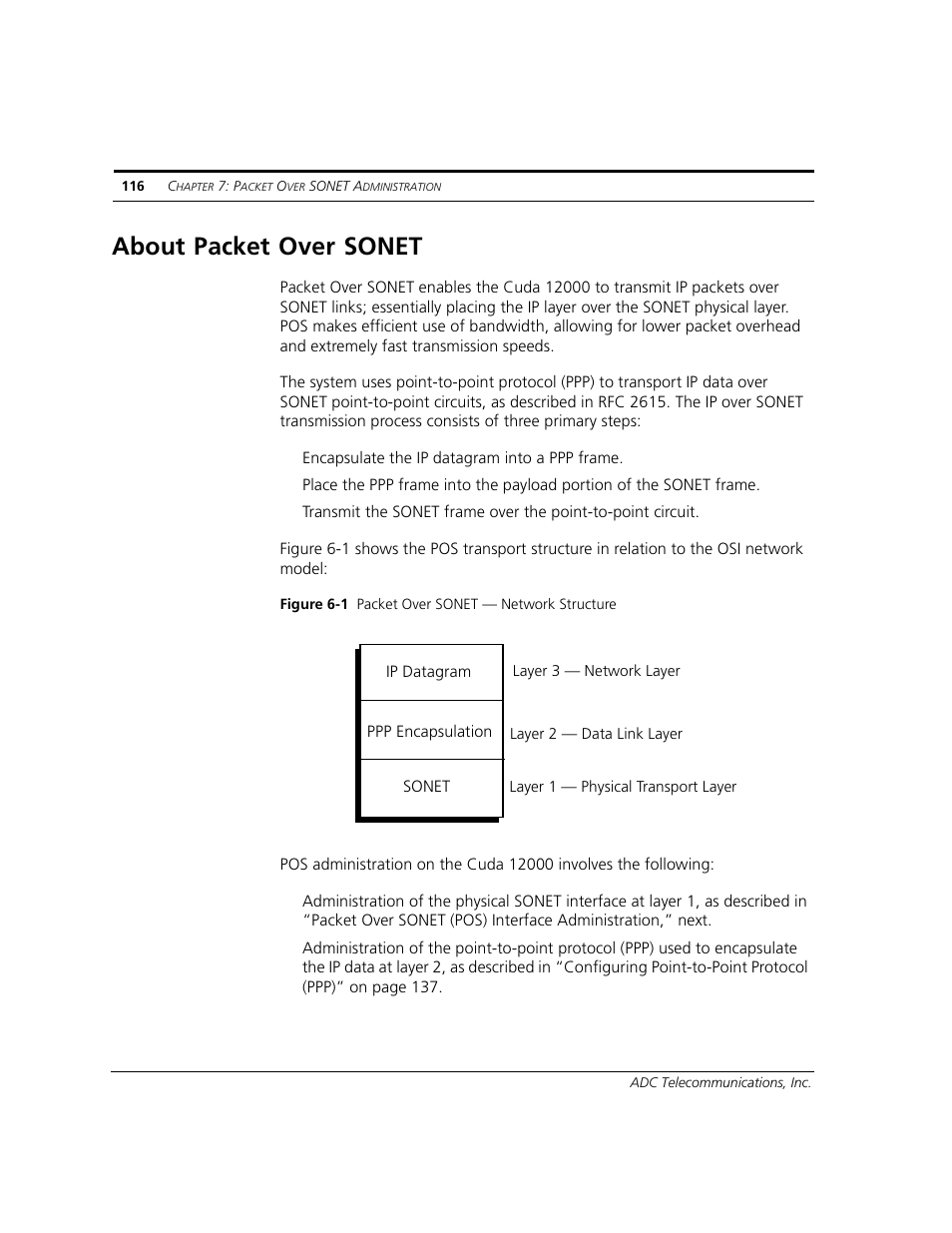 About packet over sonet | ADC CUDA 3 User Manual | Page 118 / 620