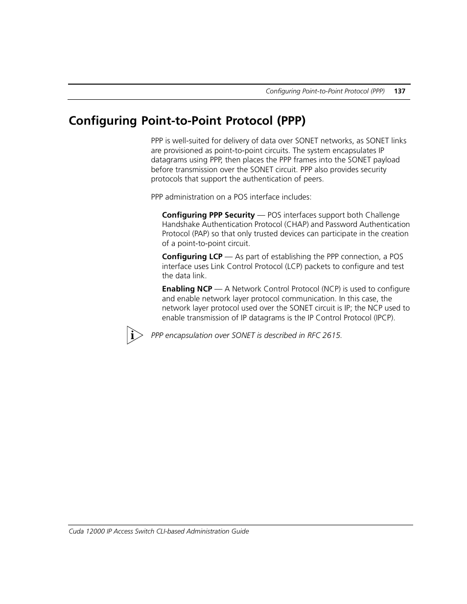 Configuring point-to-point protocol (ppp), Configuring point-to-point protocol (ppp)” o | ADC CUDA 3 User Manual | Page 139 / 620