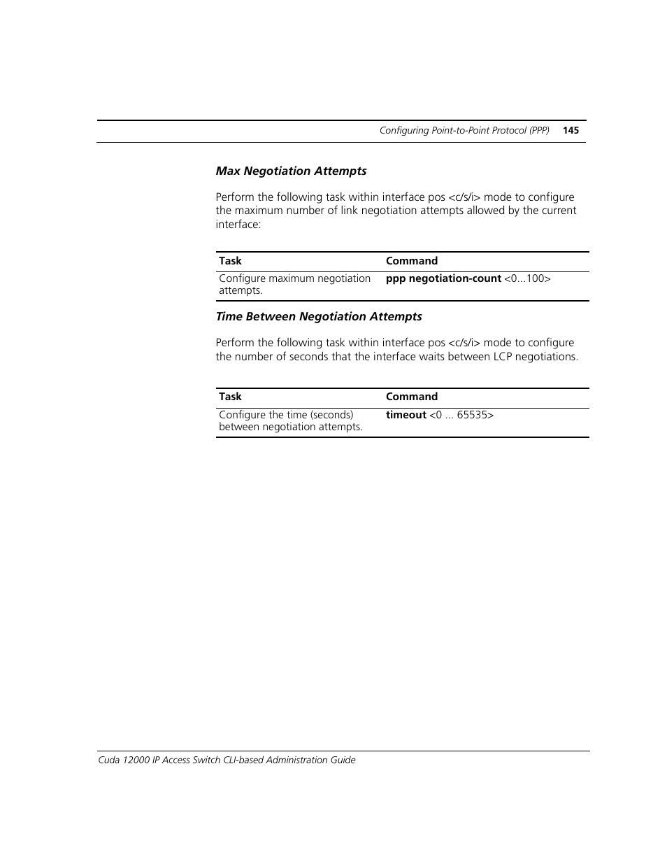 Max negotiation attempts, Time between negotiation attempts | ADC CUDA 3 User Manual | Page 147 / 620
