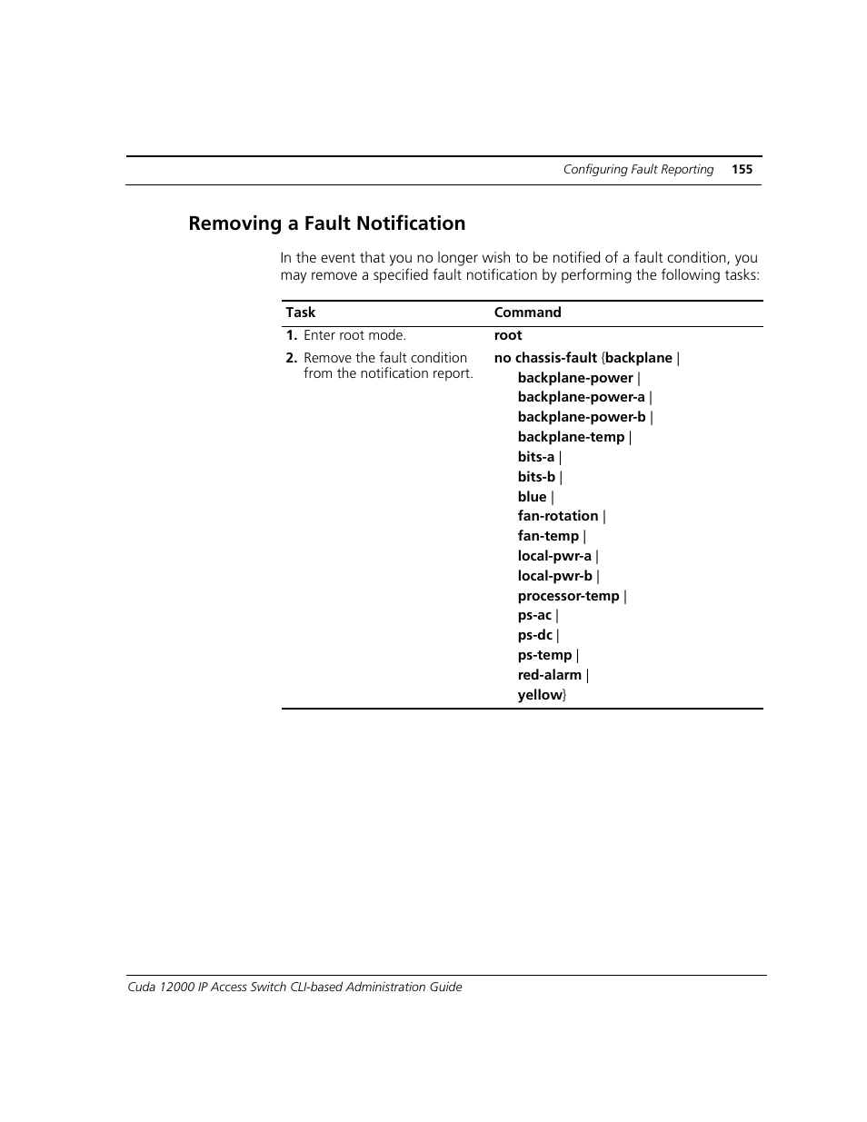 Removing a fault notification | ADC CUDA 3 User Manual | Page 157 / 620