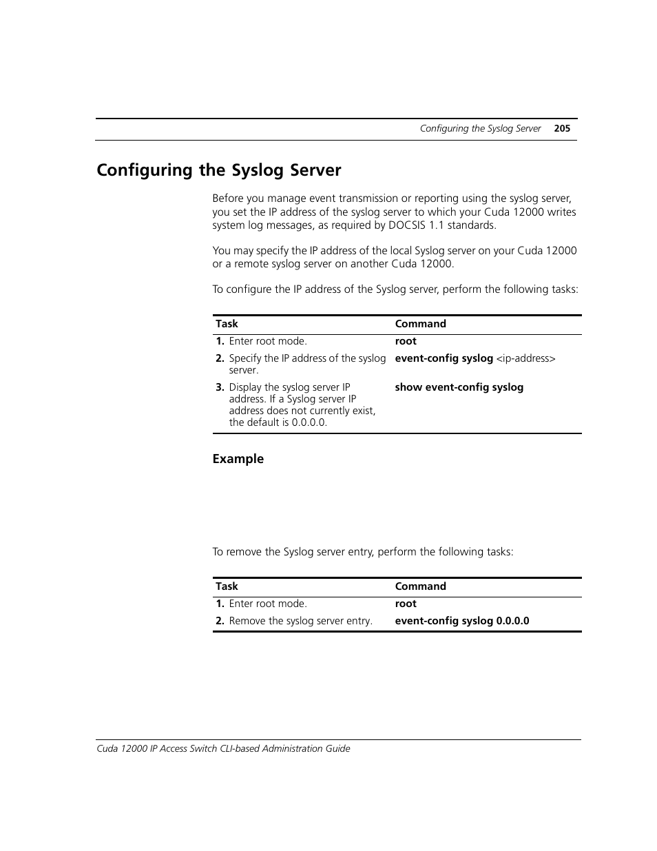 Configuring the syslog server | ADC CUDA 3 User Manual | Page 207 / 620