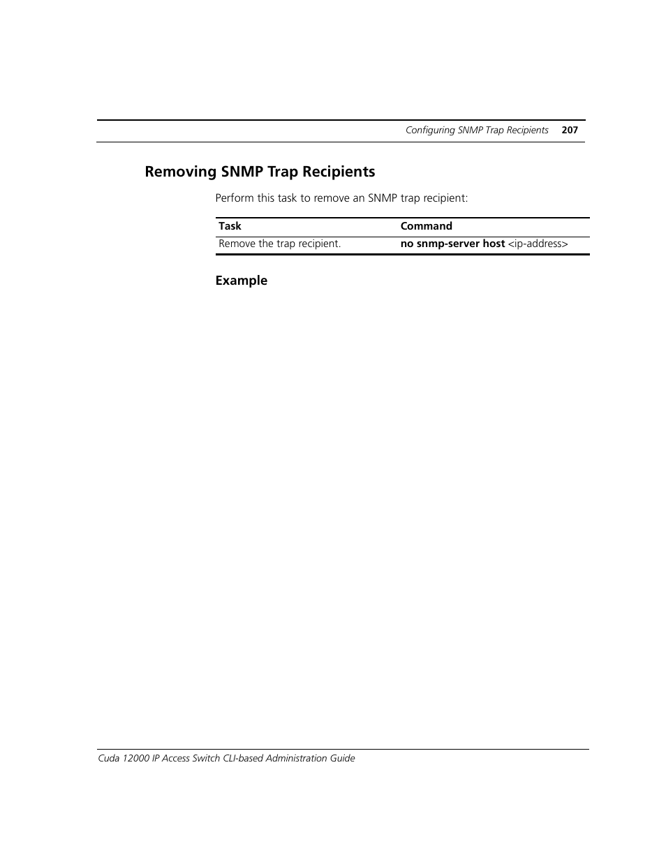 Removing snmp trap recipients | ADC CUDA 3 User Manual | Page 209 / 620