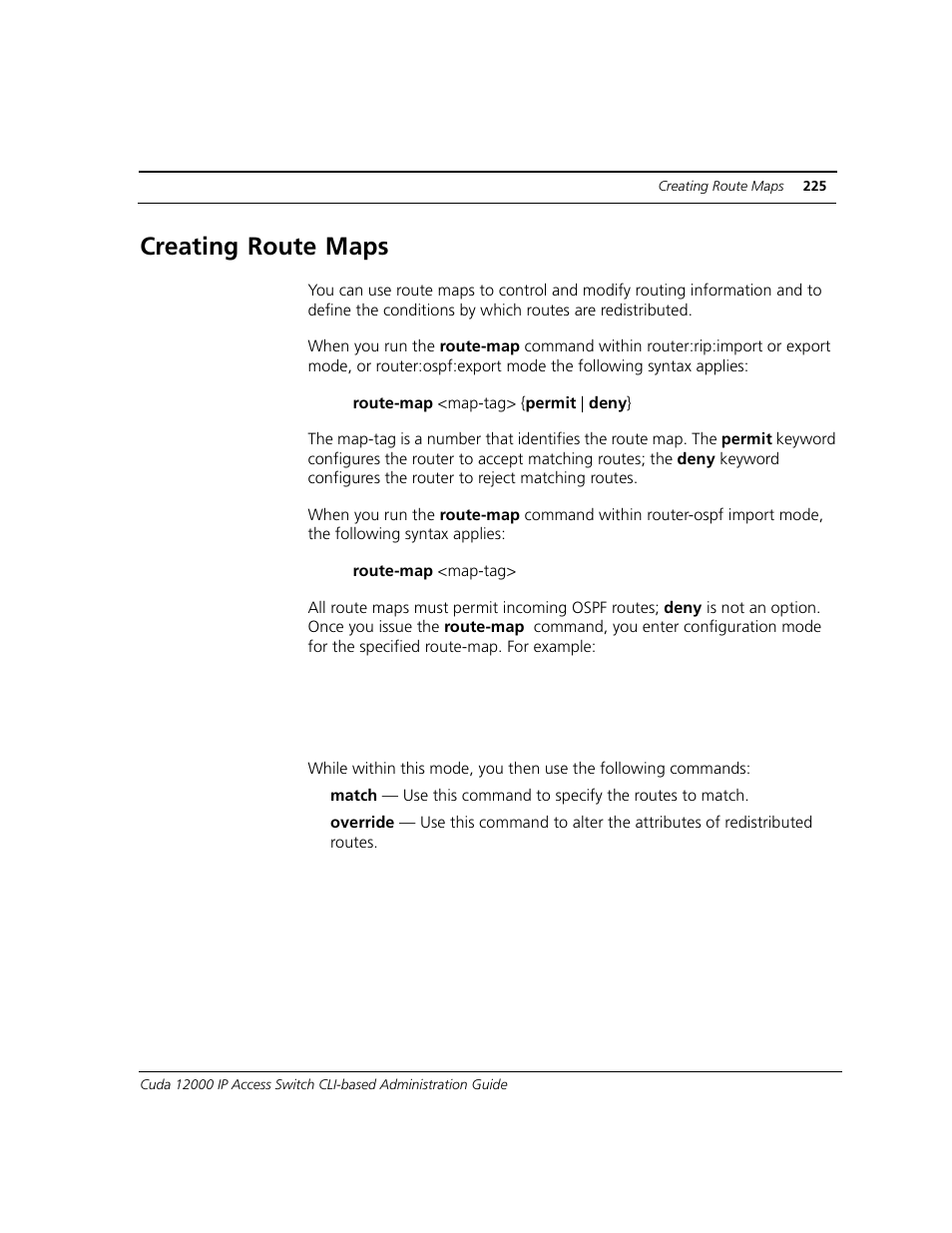 Creating route maps | ADC CUDA 3 User Manual | Page 227 / 620