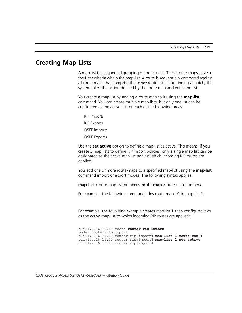 Creating map lists | ADC CUDA 3 User Manual | Page 241 / 620
