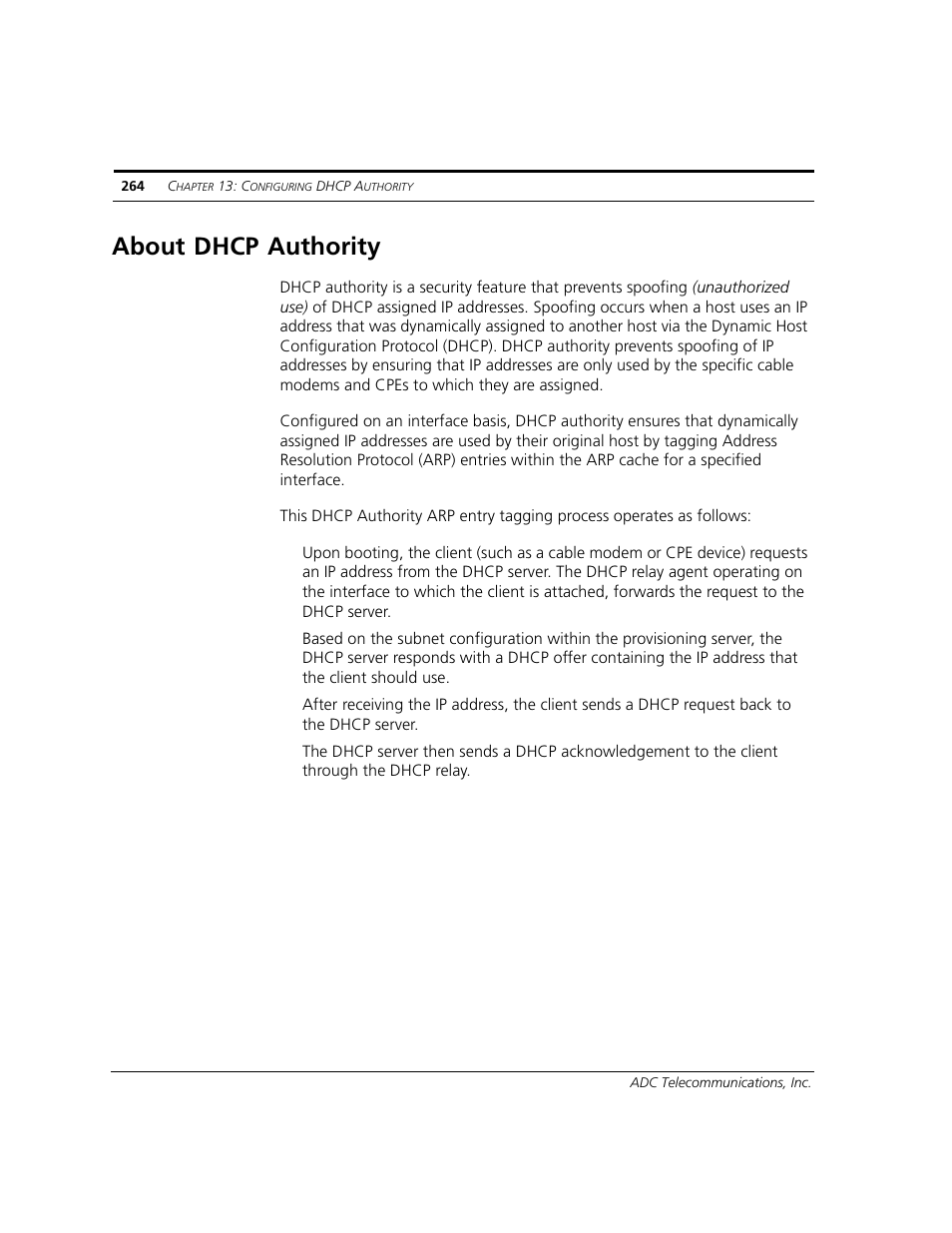 About dhcp authority | ADC CUDA 3 User Manual | Page 266 / 620