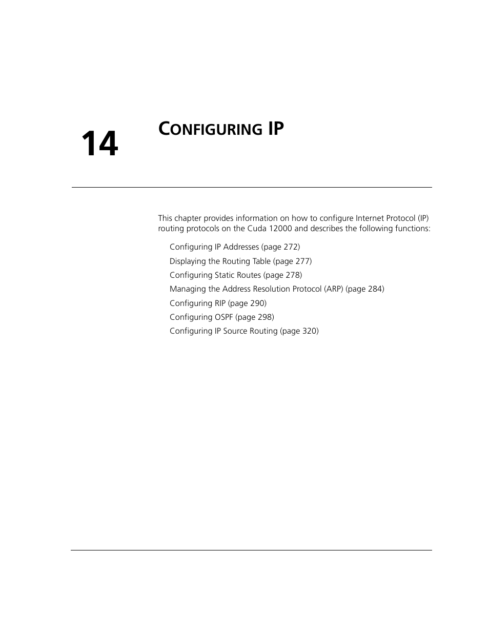Configuring ip, Onfiguring, Chapter 14 | ADC CUDA 3 User Manual | Page 273 / 620