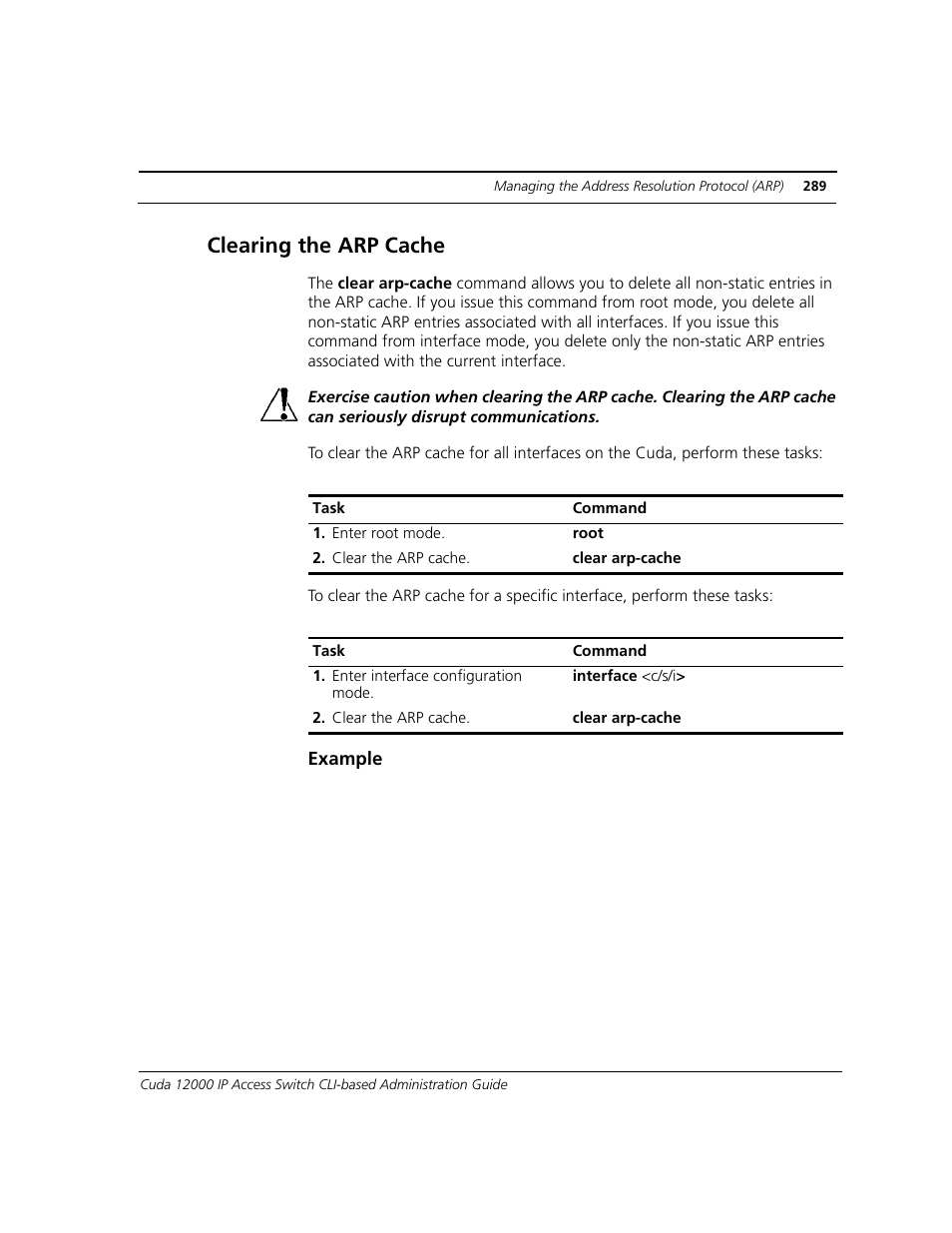 Clearing the arp cache | ADC CUDA 3 User Manual | Page 291 / 620
