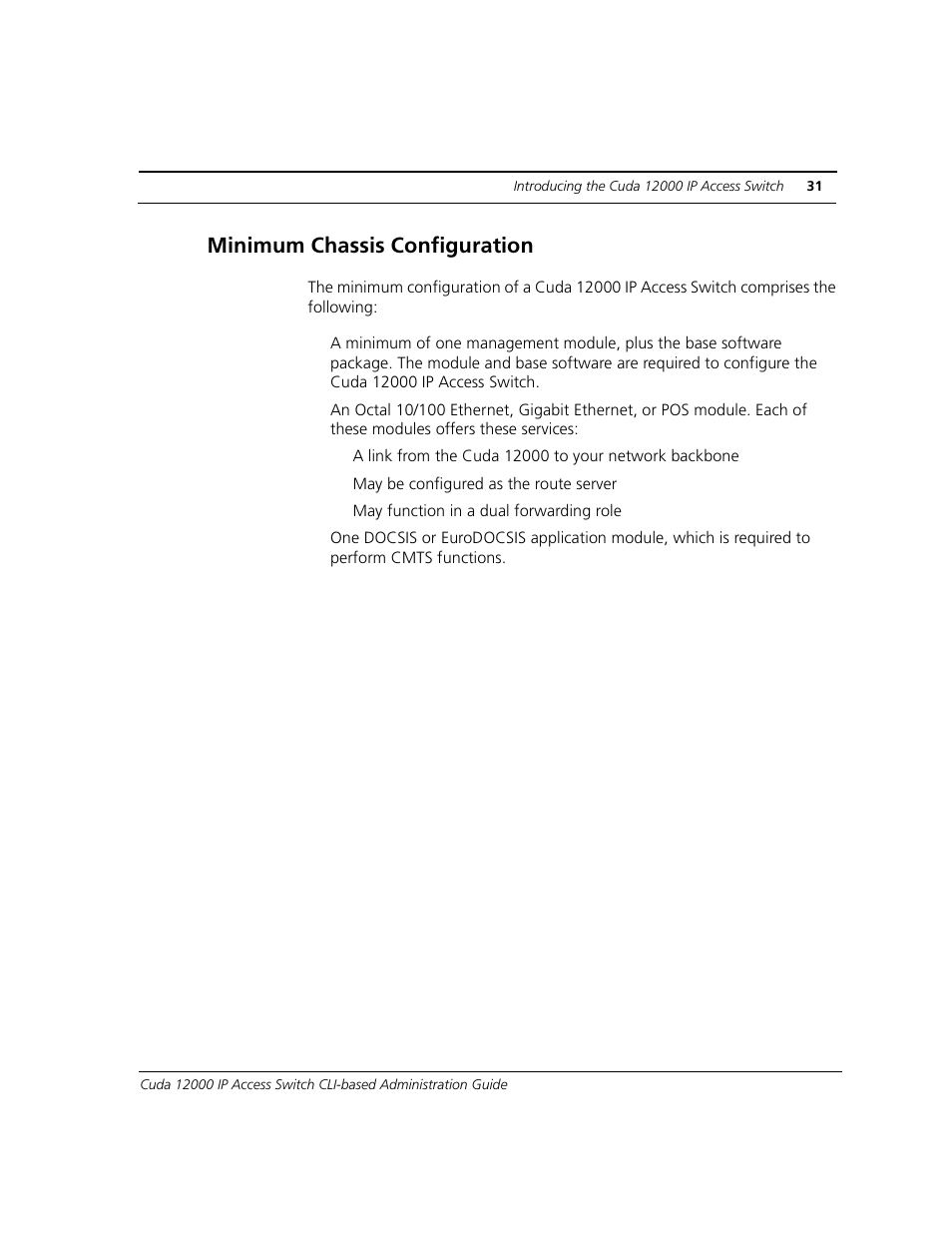 Minimum chassis configuration | ADC CUDA 3 User Manual | Page 33 / 620
