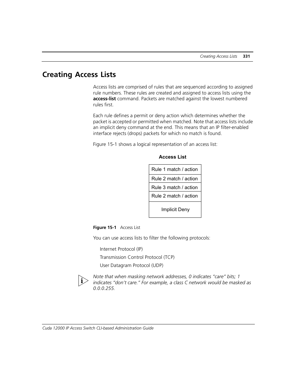 Creating access lists | ADC CUDA 3 User Manual | Page 333 / 620
