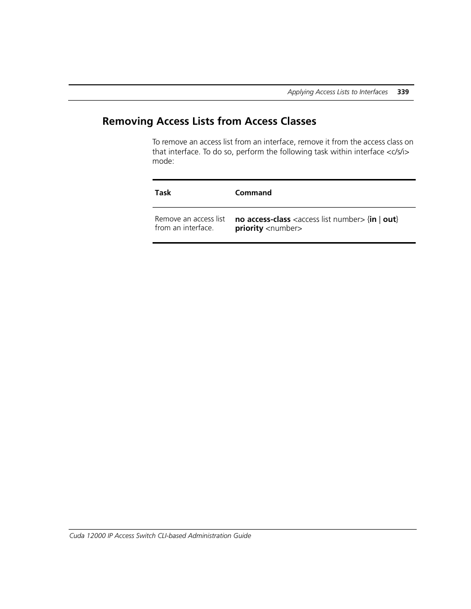 Removing access lists from access classes | ADC CUDA 3 User Manual | Page 341 / 620