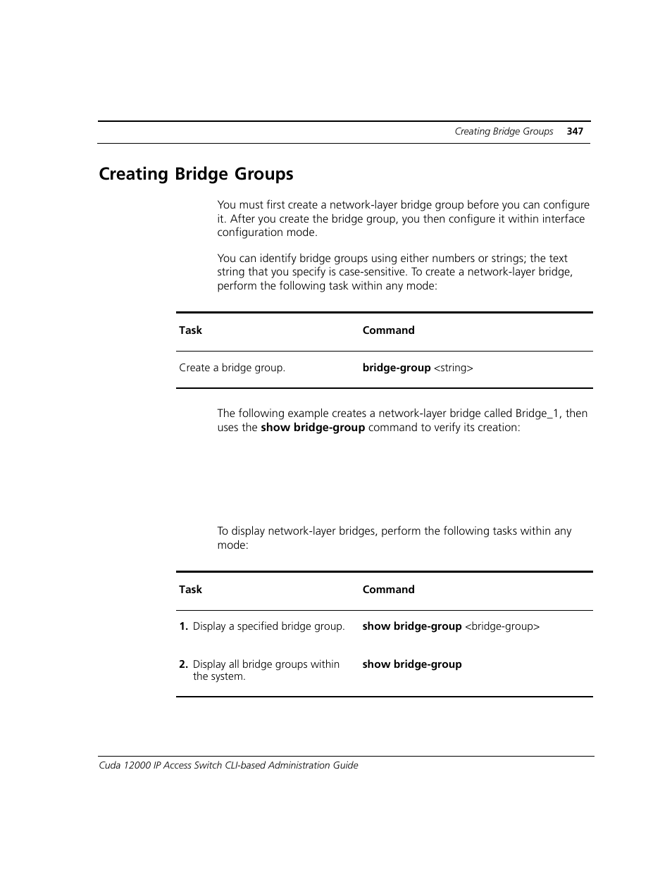 Creating bridge groups, Creating bridge groups” o | ADC CUDA 3 User Manual | Page 349 / 620