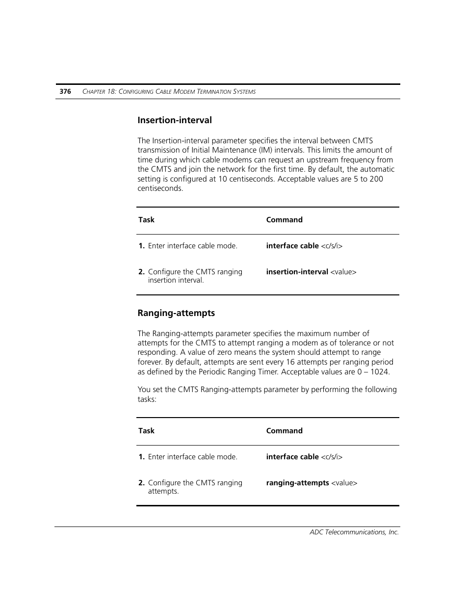 Insertion-interval, Ranging-attempts | ADC CUDA 3 User Manual | Page 378 / 620