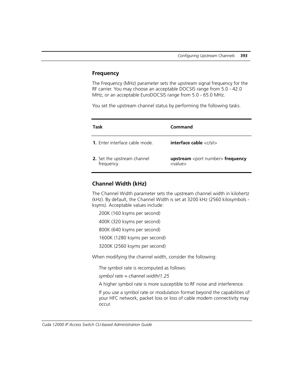 Frequency, Channel width (khz) | ADC CUDA 3 User Manual | Page 395 / 620