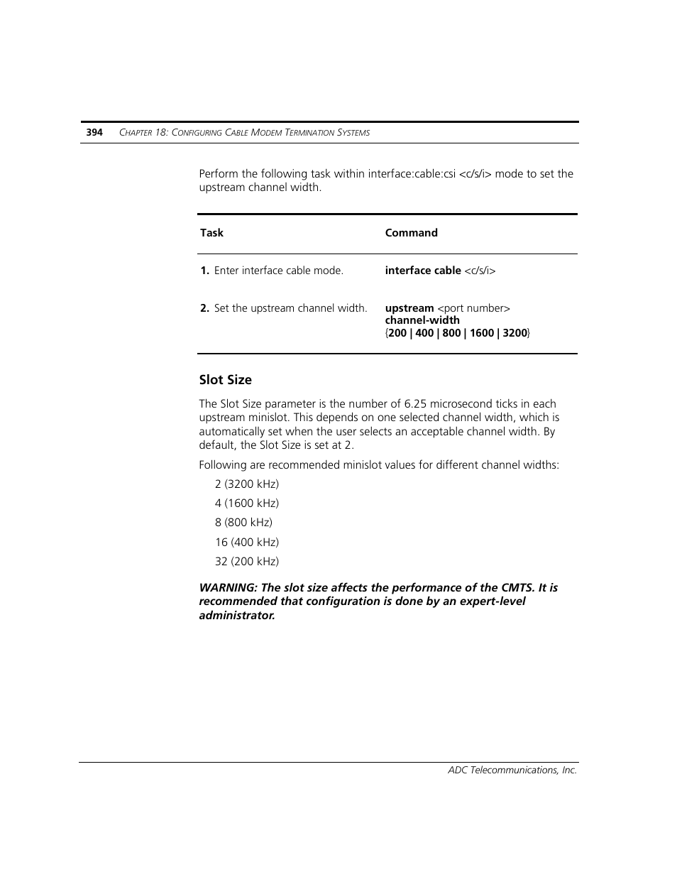 Slot size | ADC CUDA 3 User Manual | Page 396 / 620