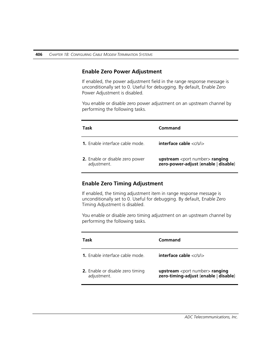 Enable zero power adjustment, Enable zero timing adjustment | ADC CUDA 3 User Manual | Page 408 / 620