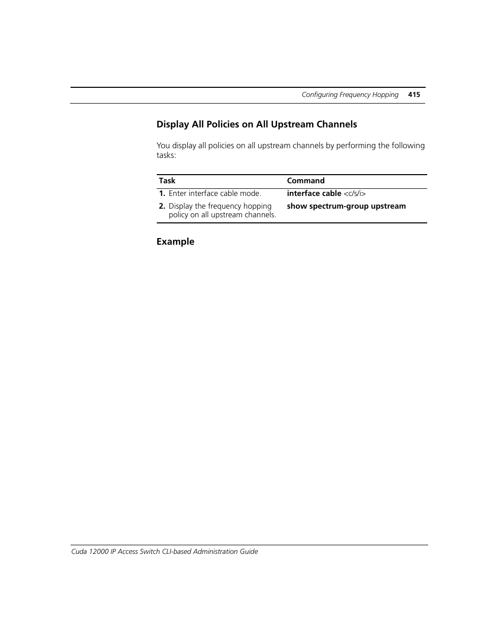 Display all policies on all upstream channels | ADC CUDA 3 User Manual | Page 417 / 620