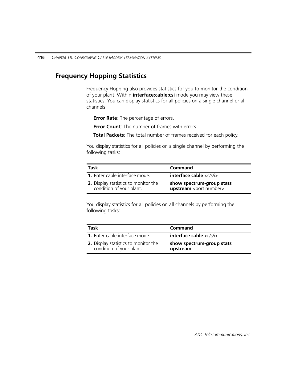 Frequency hopping statistics | ADC CUDA 3 User Manual | Page 418 / 620