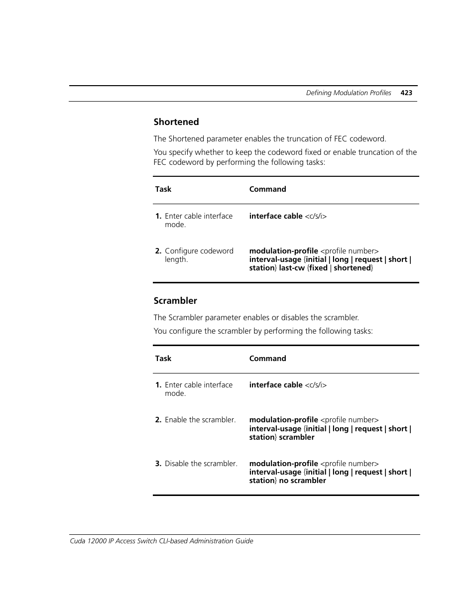 Shortened, Scrambler | ADC CUDA 3 User Manual | Page 425 / 620
