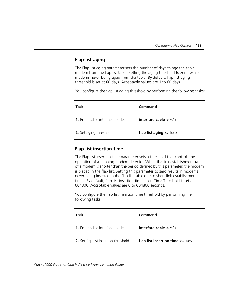 Flap-list aging, Flap-list insertion-time | ADC CUDA 3 User Manual | Page 431 / 620