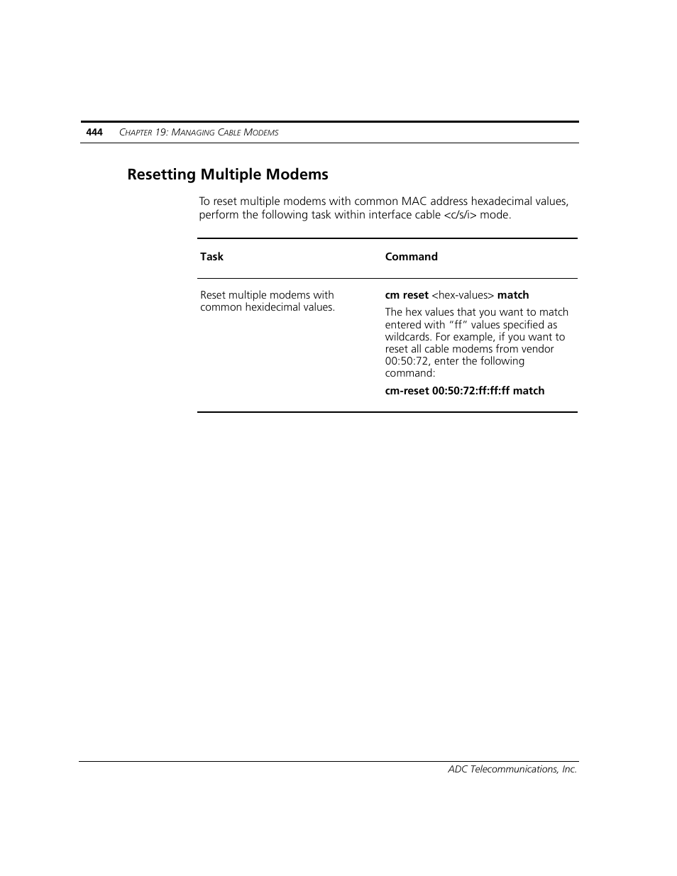 Resetting multiple modems | ADC CUDA 3 User Manual | Page 446 / 620