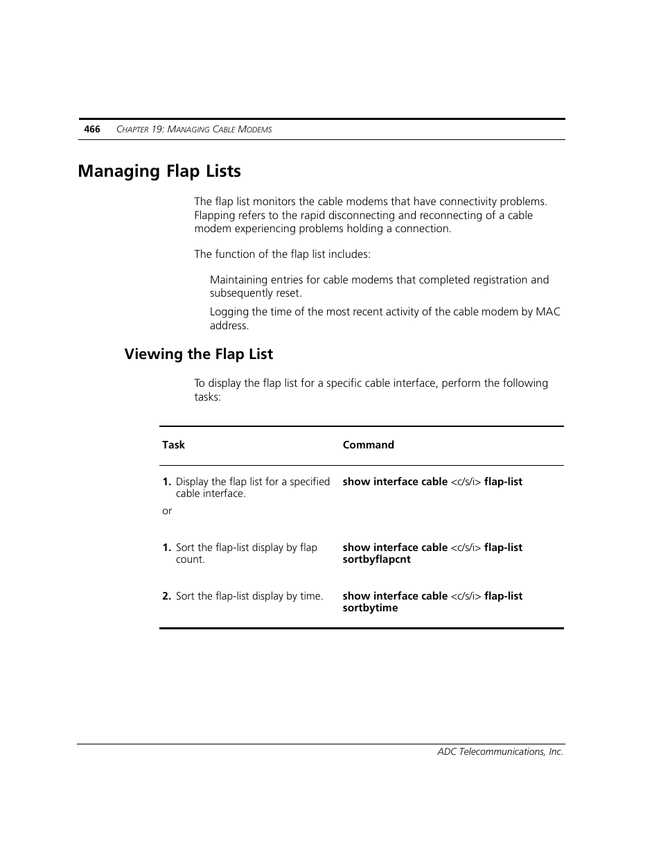 Managing flap lists, Viewing the flap list | ADC CUDA 3 User Manual | Page 468 / 620