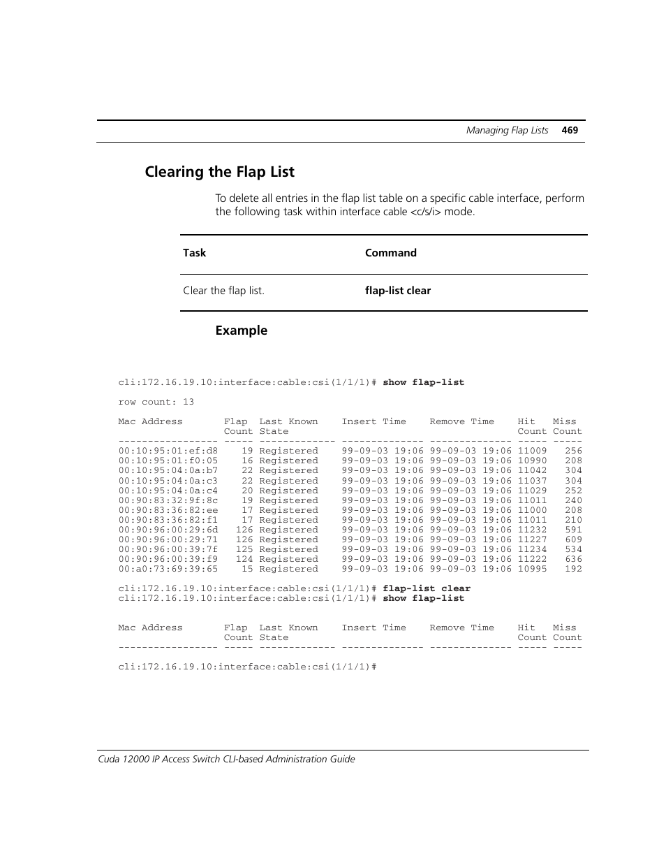 Clearing the flap list | ADC CUDA 3 User Manual | Page 471 / 620