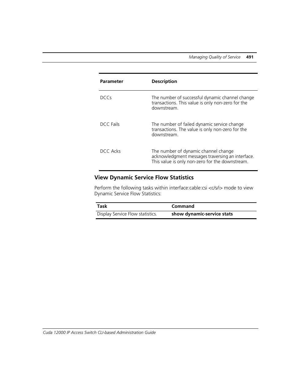 View dynamic service flow statistics | ADC CUDA 3 User Manual | Page 493 / 620