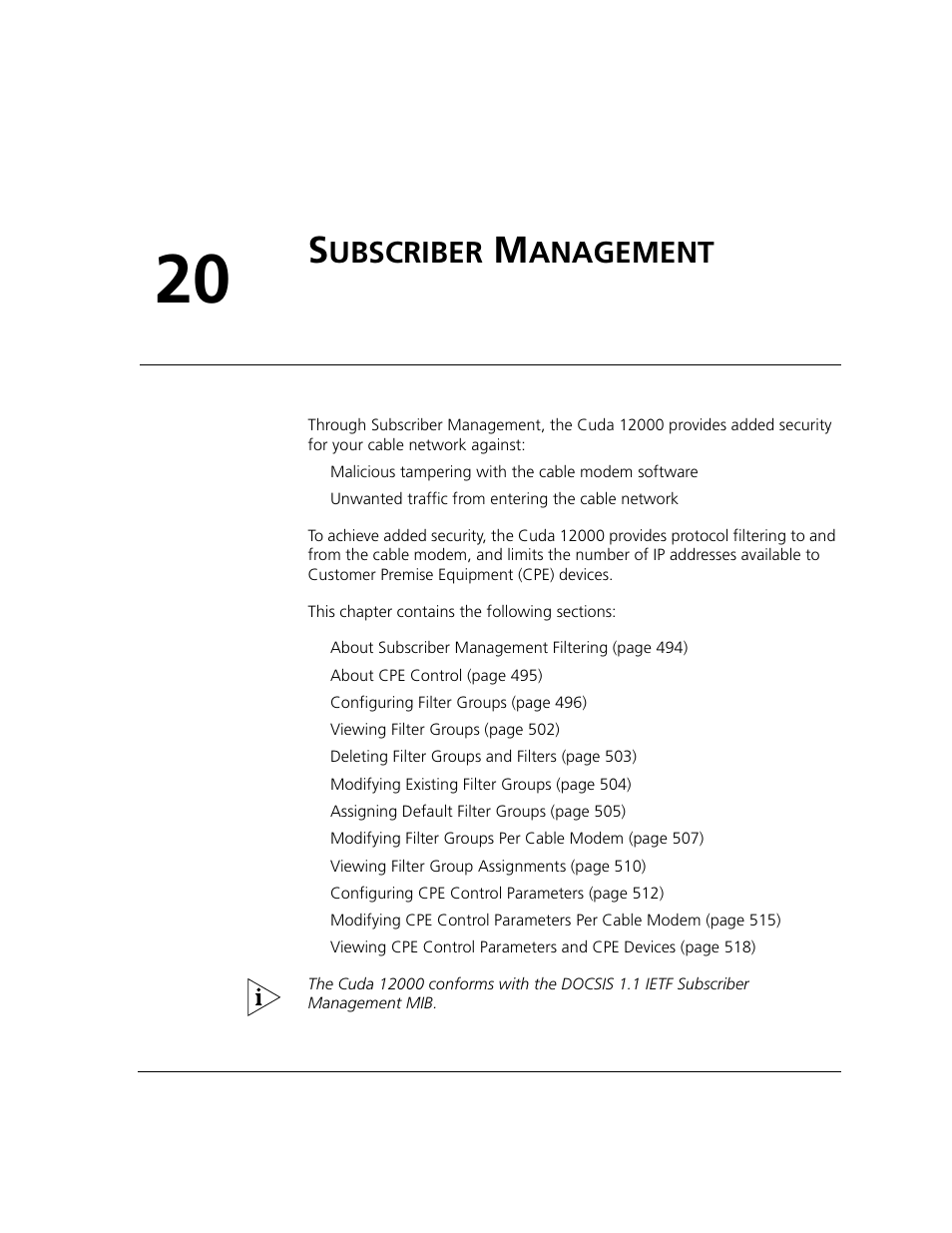 Subscriber management, Ubscriber, Anagement | Chapter 20 | ADC CUDA 3 User Manual | Page 495 / 620